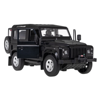 Land Rover Defender czarny RASTAR model 1:14 Zdalnie sterowanie auto + Pilot 2,4 GHz + Ręcznie otwierane drzwi